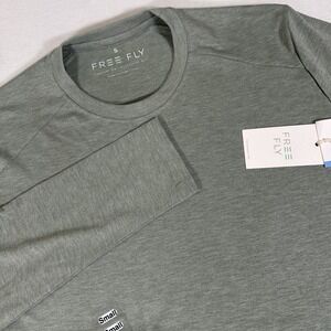NWT Free Fly Bamboo Shade Long Sleeve Shirt Men's Size Small Heather Agave Green